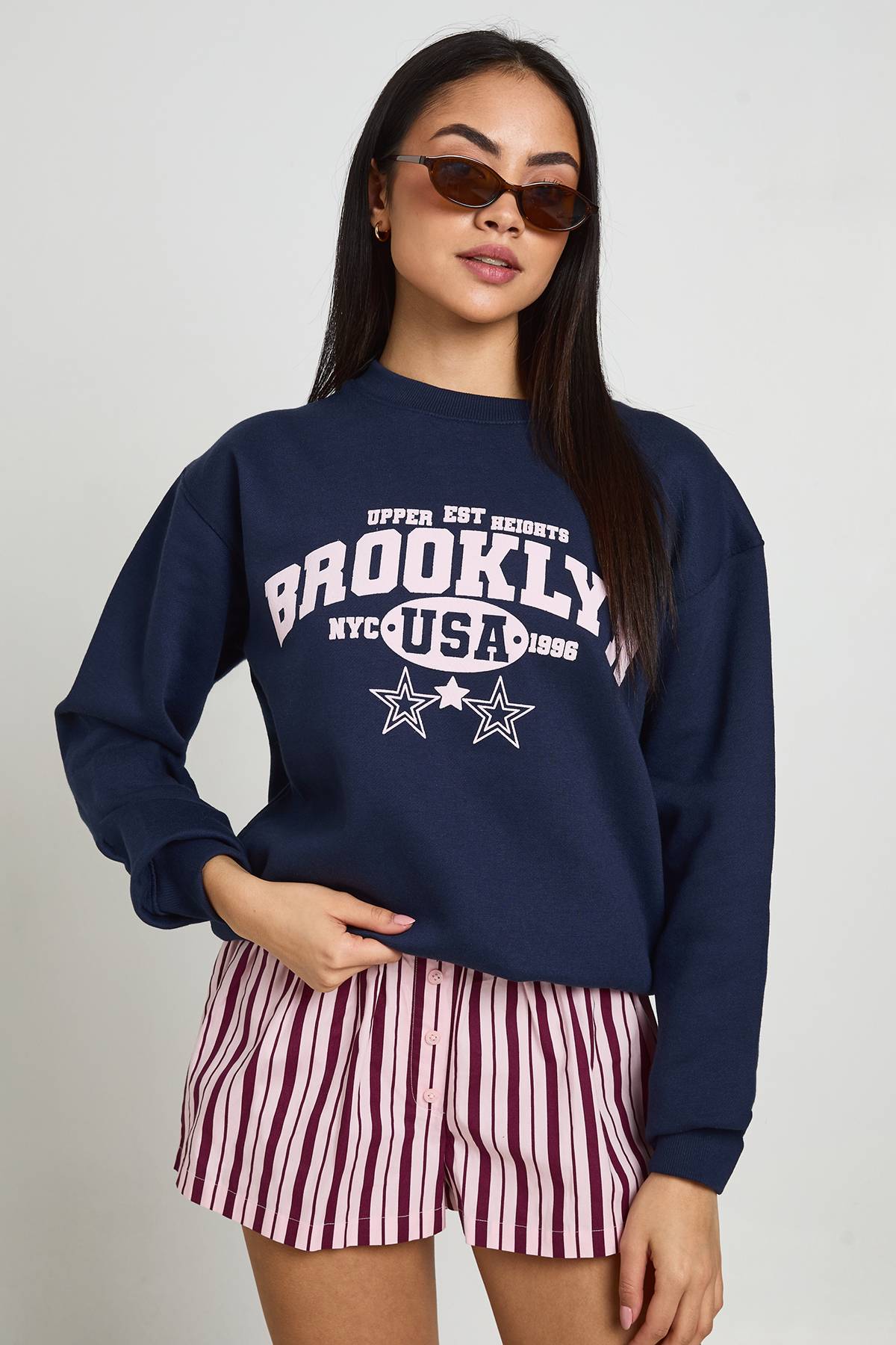 boohoo Sweat-shirt Imprimé Brooklyn Effet Délavé