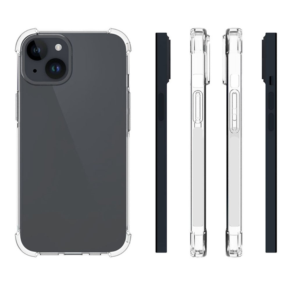 iPhone 15 Gummi Hülle Case Slim Design mit Air Cushion Fallschutz - Transparent