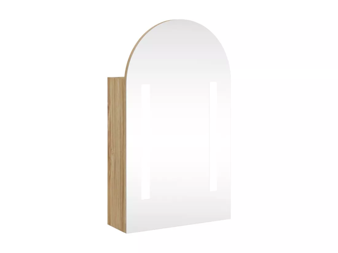 Armoire de bain à miroir avec LED arquée chêne 42x13x70 cm