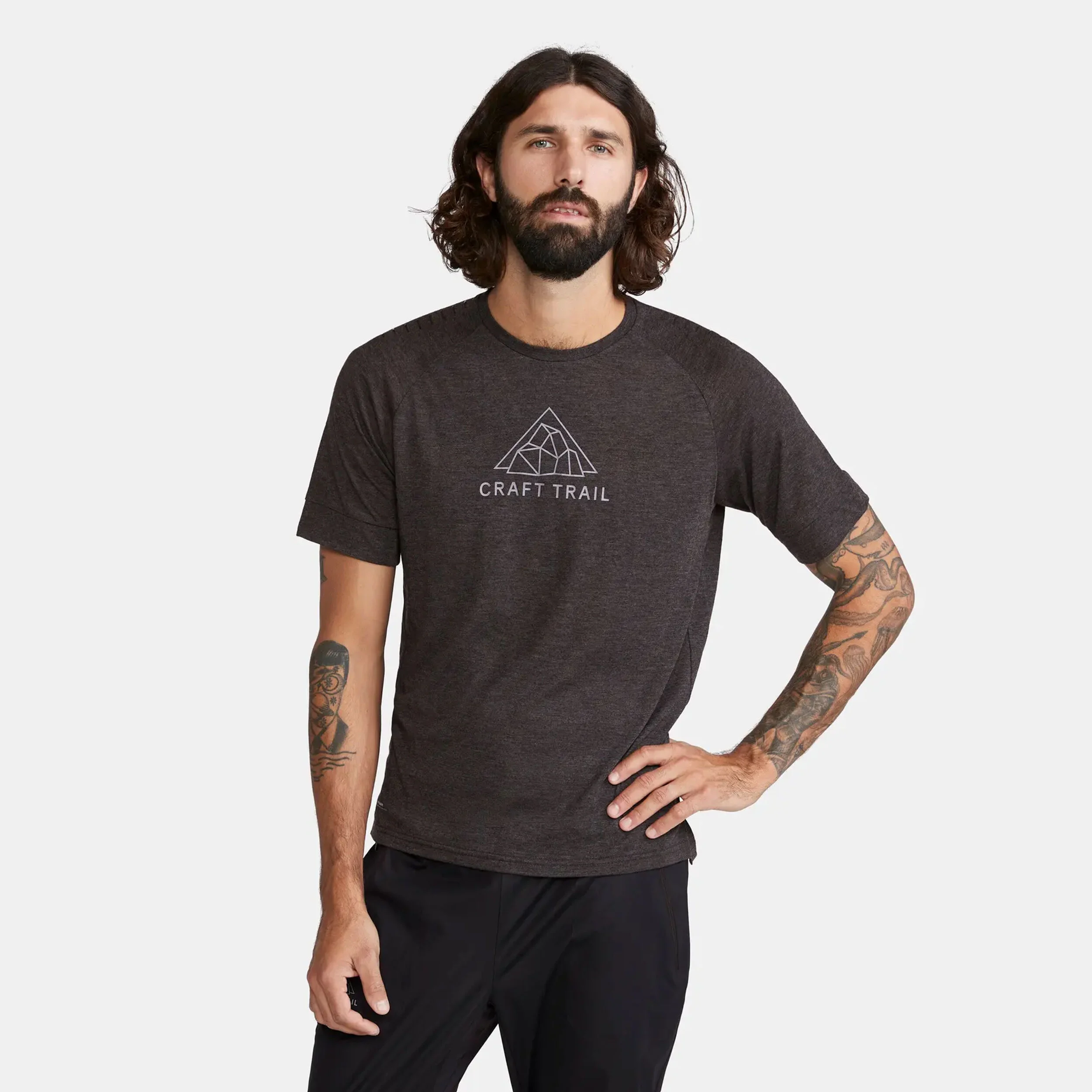Craft ADV Trail Wool Maillot De Course Hommes - Gris Foncé