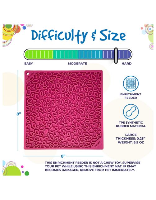 Sodapup Lickmat Flower Power - Hondenvoerbak - Roze Large