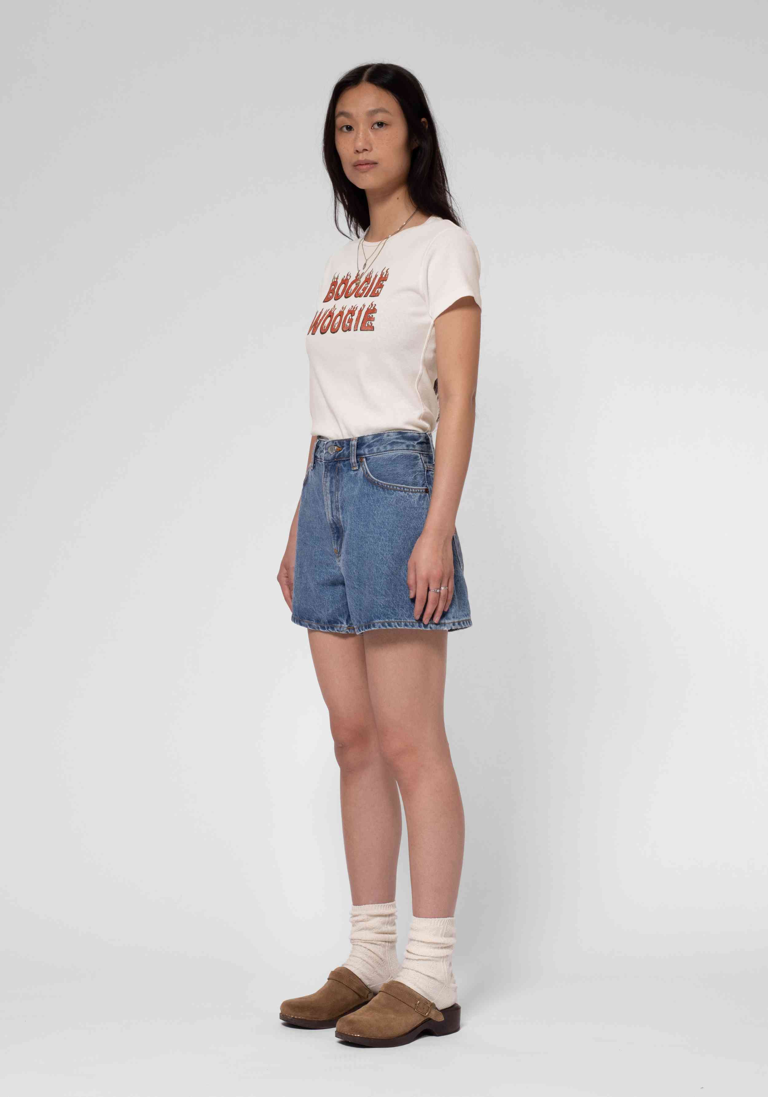Nudie Jeans Jeans-Shorts Maeve Denim Shorts Casual Wash Blue