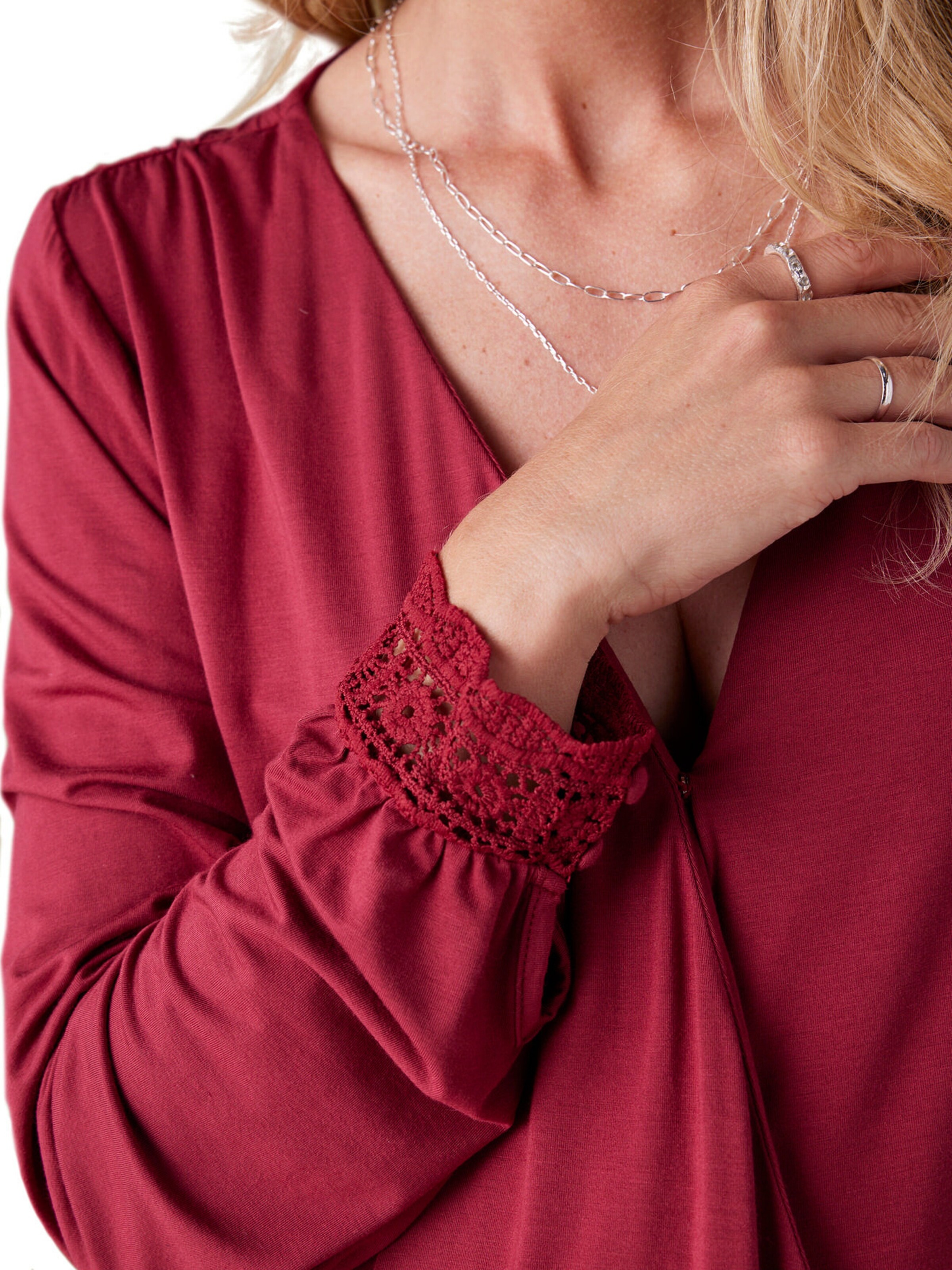 Envie de Fraise Blusenshirt in Wickeloptik für Schwangerschaft und Stillzeit bordeaux