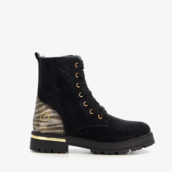 Blue Box meisjes veterboots met gouden details