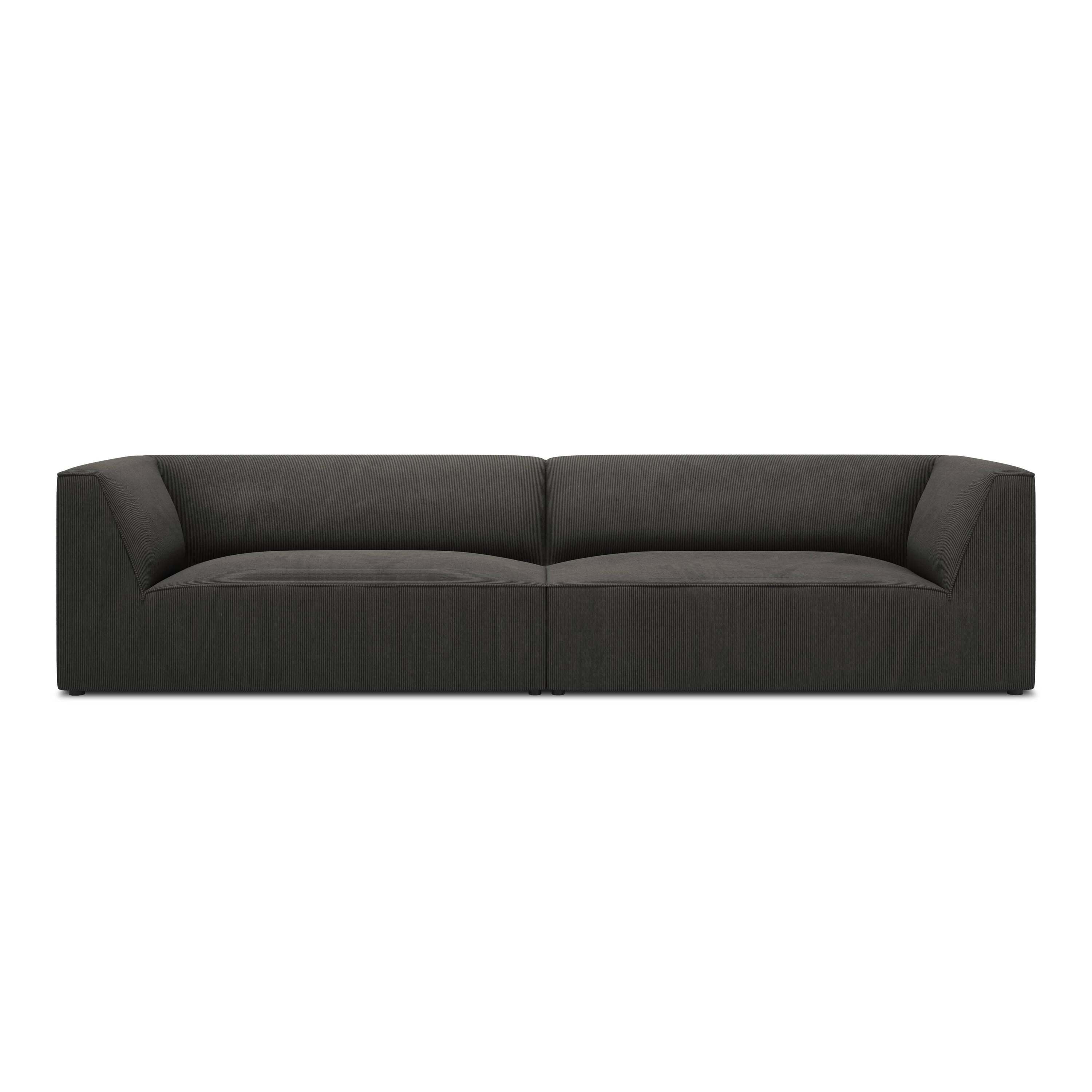 Windsor & Co Sao 4-zitsbank - Ribstof - Donkergrijs