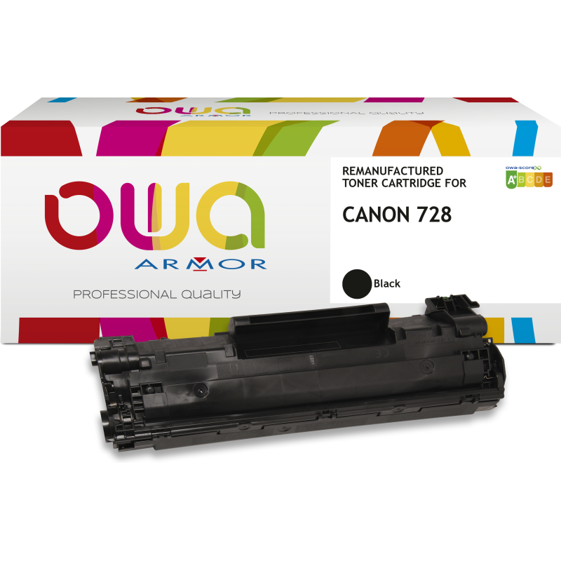 Toner remanufacturé OWA - standard - Noir - pour CANON 728