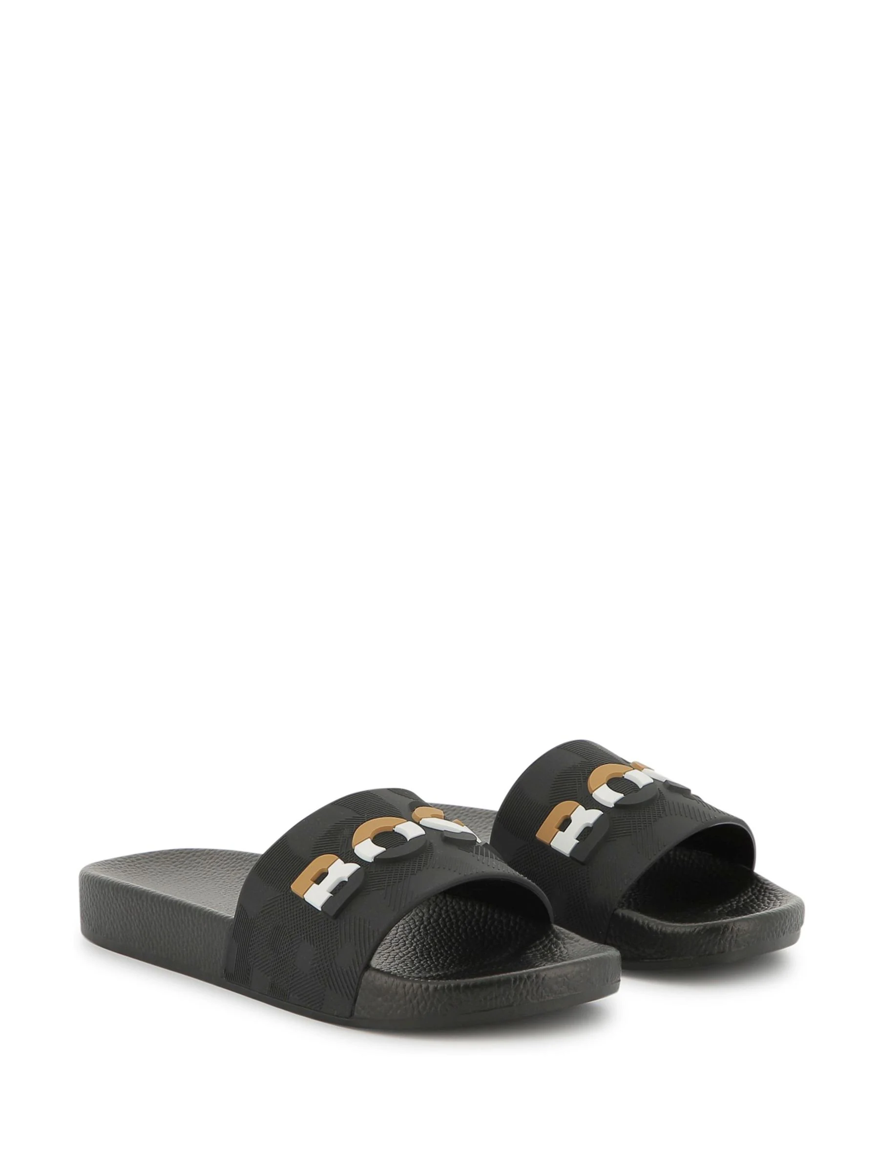 BOSS Logo Slippers met klittenbandsluiting