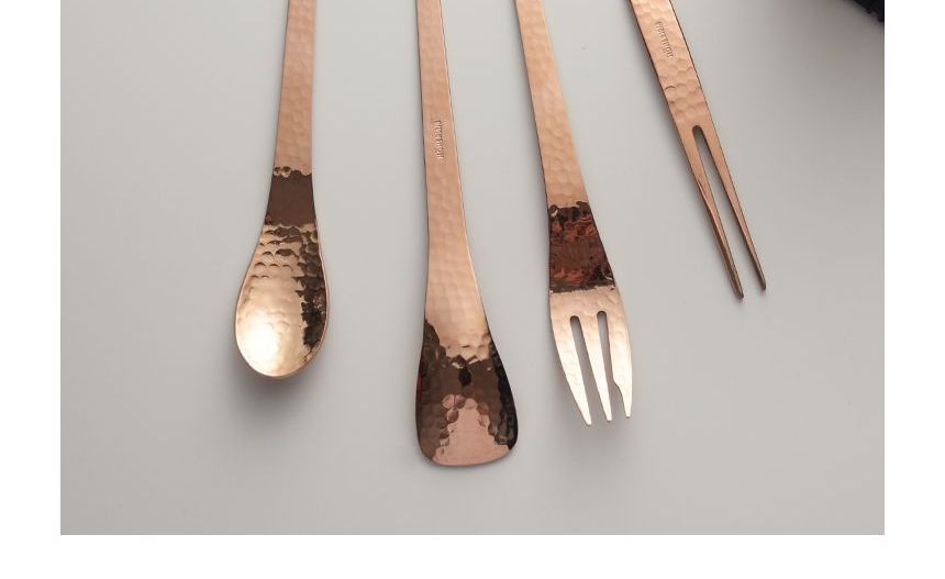 Hashi - Geëmbosseerde roestvrijstalen dessertlepel/vork (verschillende designs)
