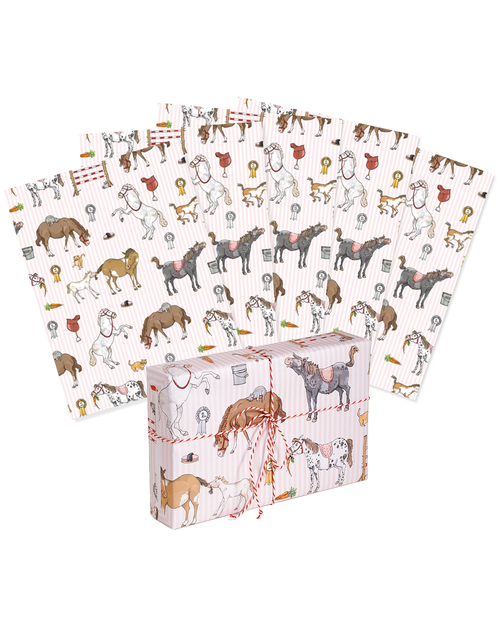 Geschenkpapier PONY (69x49 cm) 5er-Set in bunt