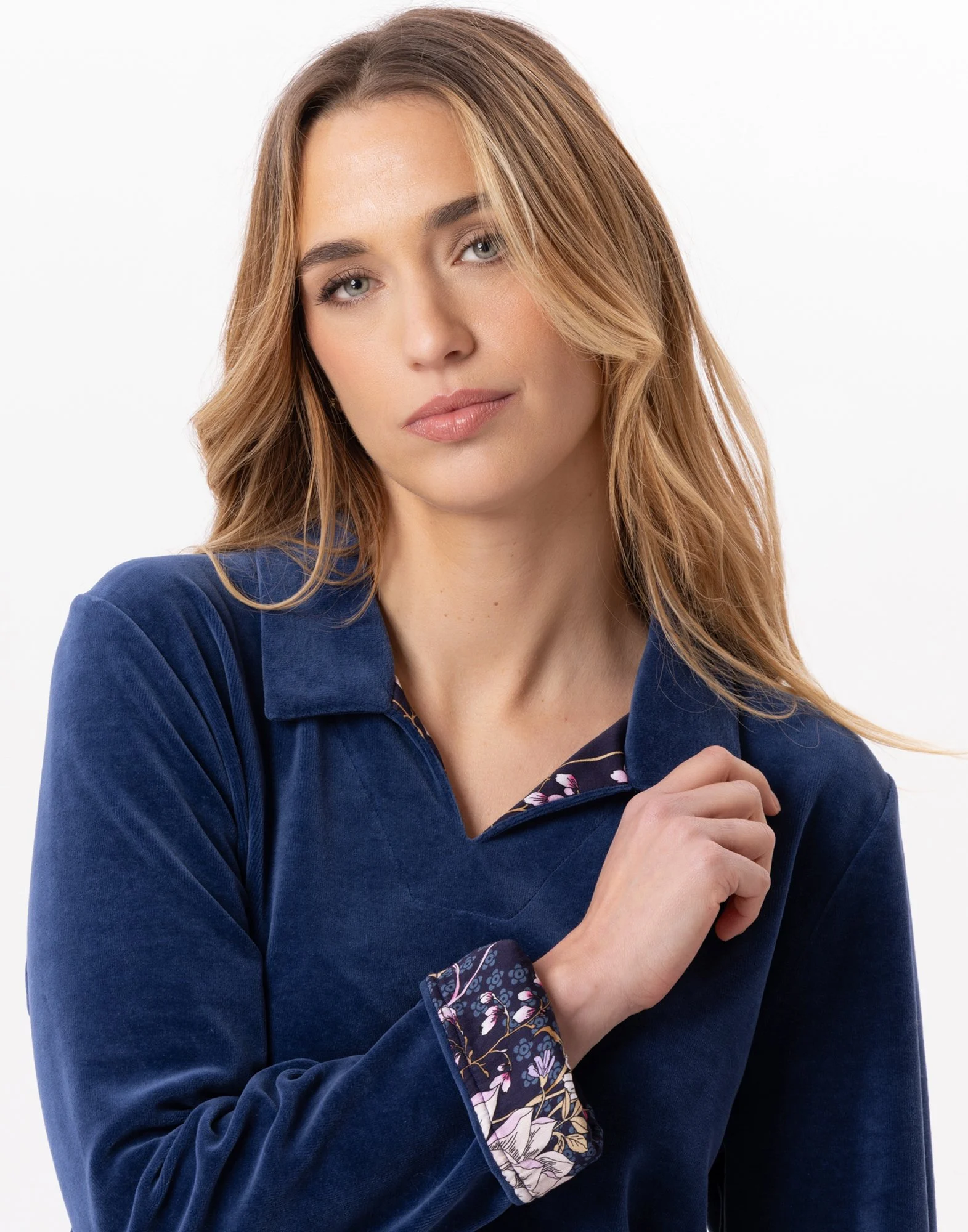 GLORIA 822 - Jogging en velours | Bleu