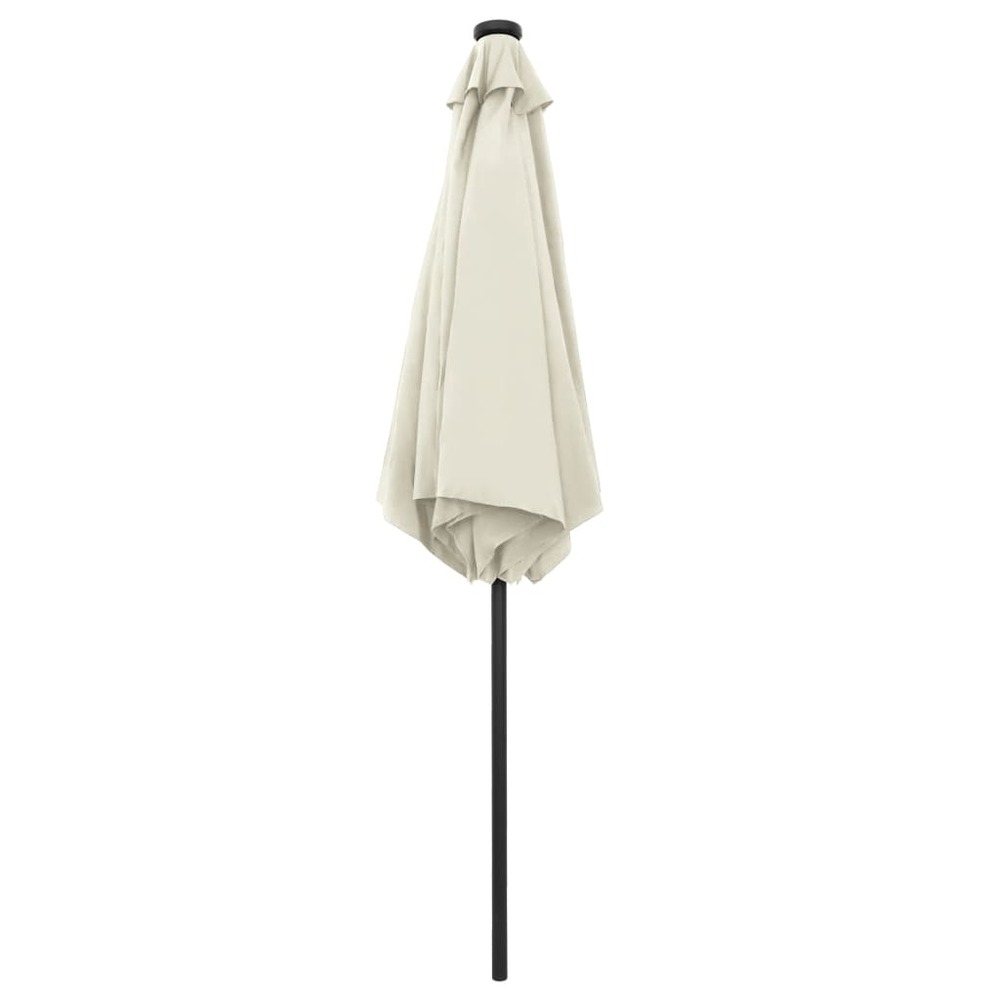 Parasol avec led et mât en aluminium 270 cm blanc sable