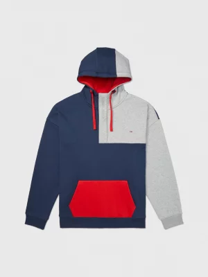 Moletom com capuz adaptável em blocos de cores
