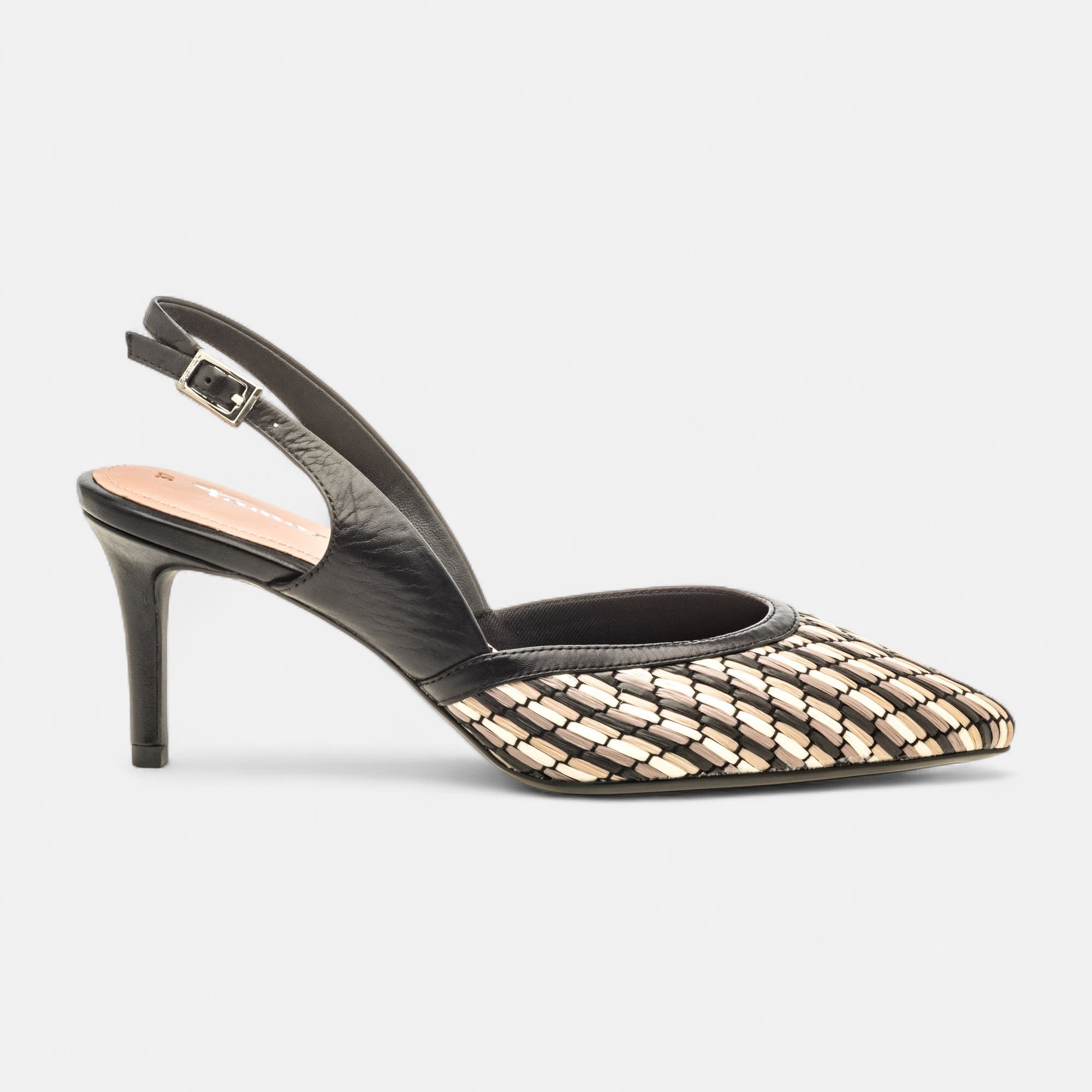 Escarpins avec bride arrière à talon Femme noir
