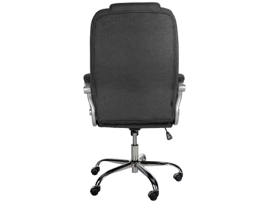 Chaise de bureau - Tissu & Métal chromé - Gris foncé - XL Apoll