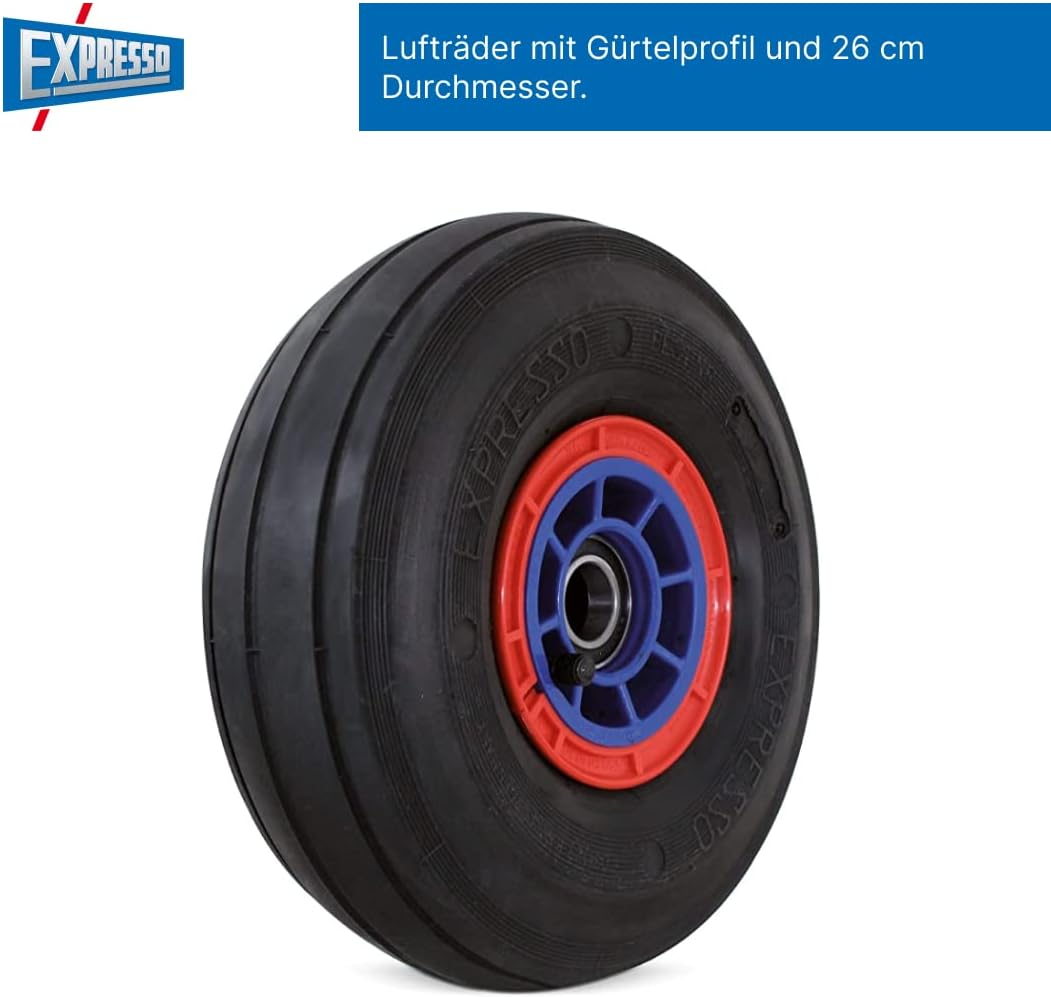 EXPRESSO Sackkarrenrad AE8800021 / Luftrad 26 cm für den Transport empfindlicher Lasten Schwarz