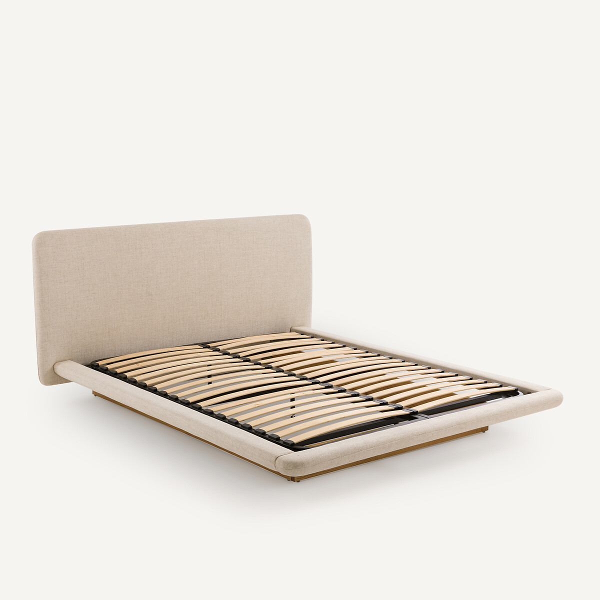 AM.PM<br>Cama com plataforma de madeira de freixo e estofamento em tecido, Slice