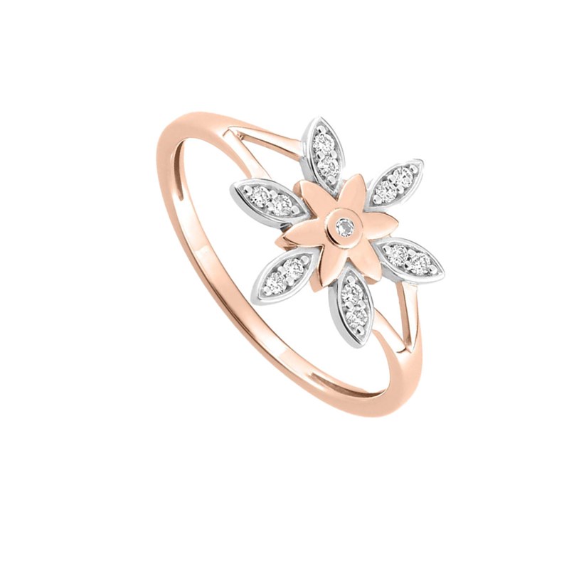 Bague Femme - Or 18 Carats - Diamant 0,08 Carats