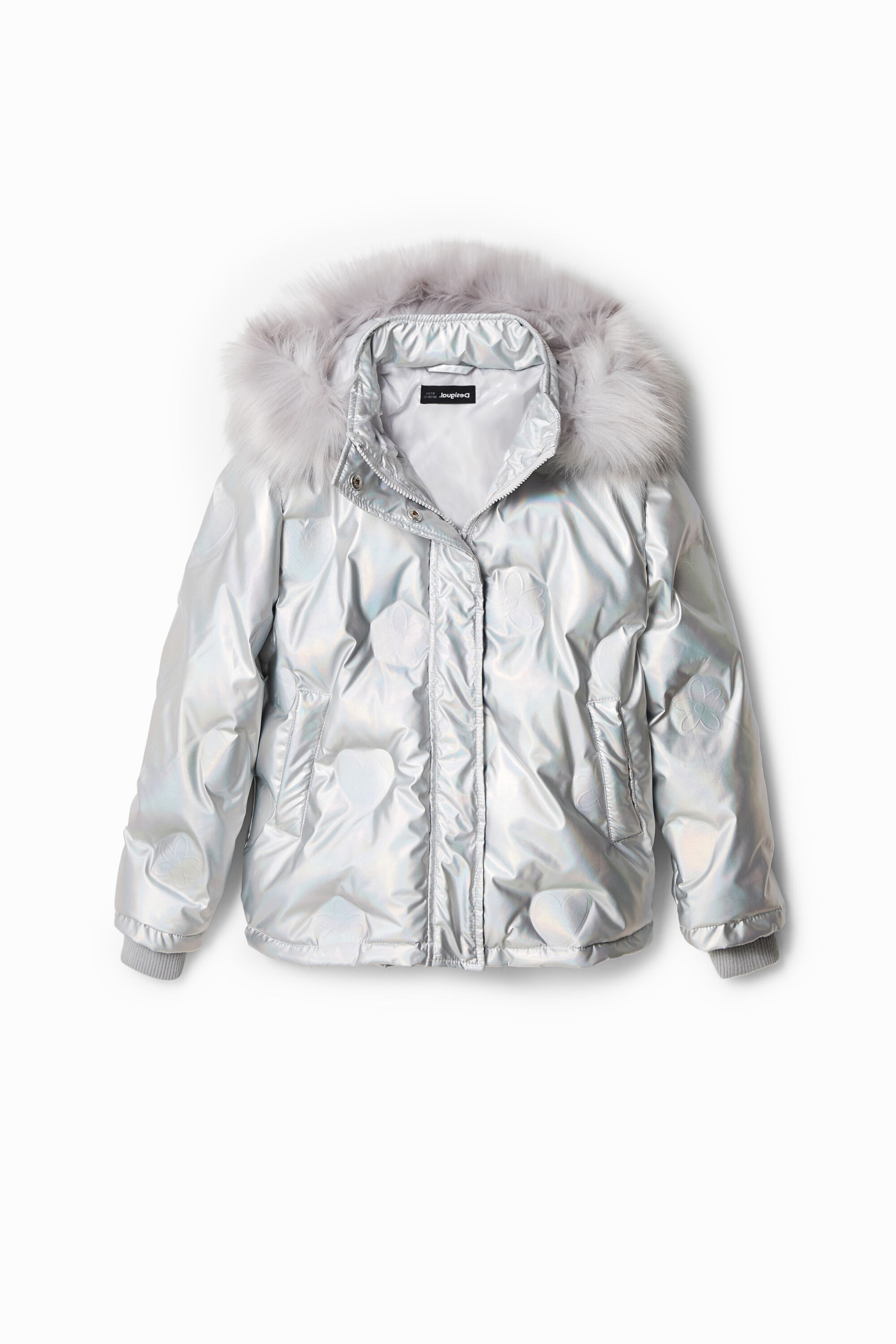 Veste courte matelassée métallisée