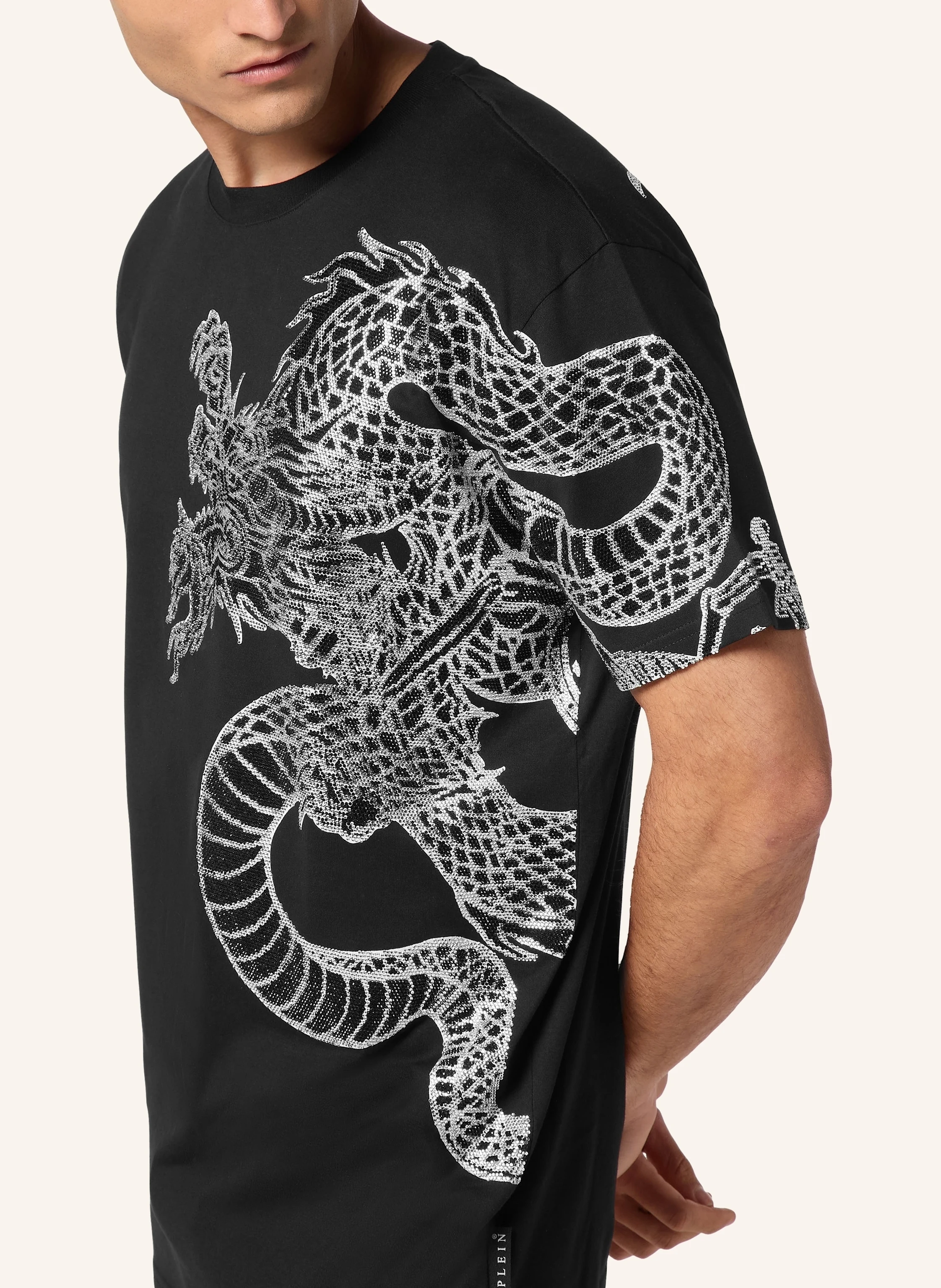 PHILIPP PLEIN T-Shirt mit Schmucksteinen DRAGON