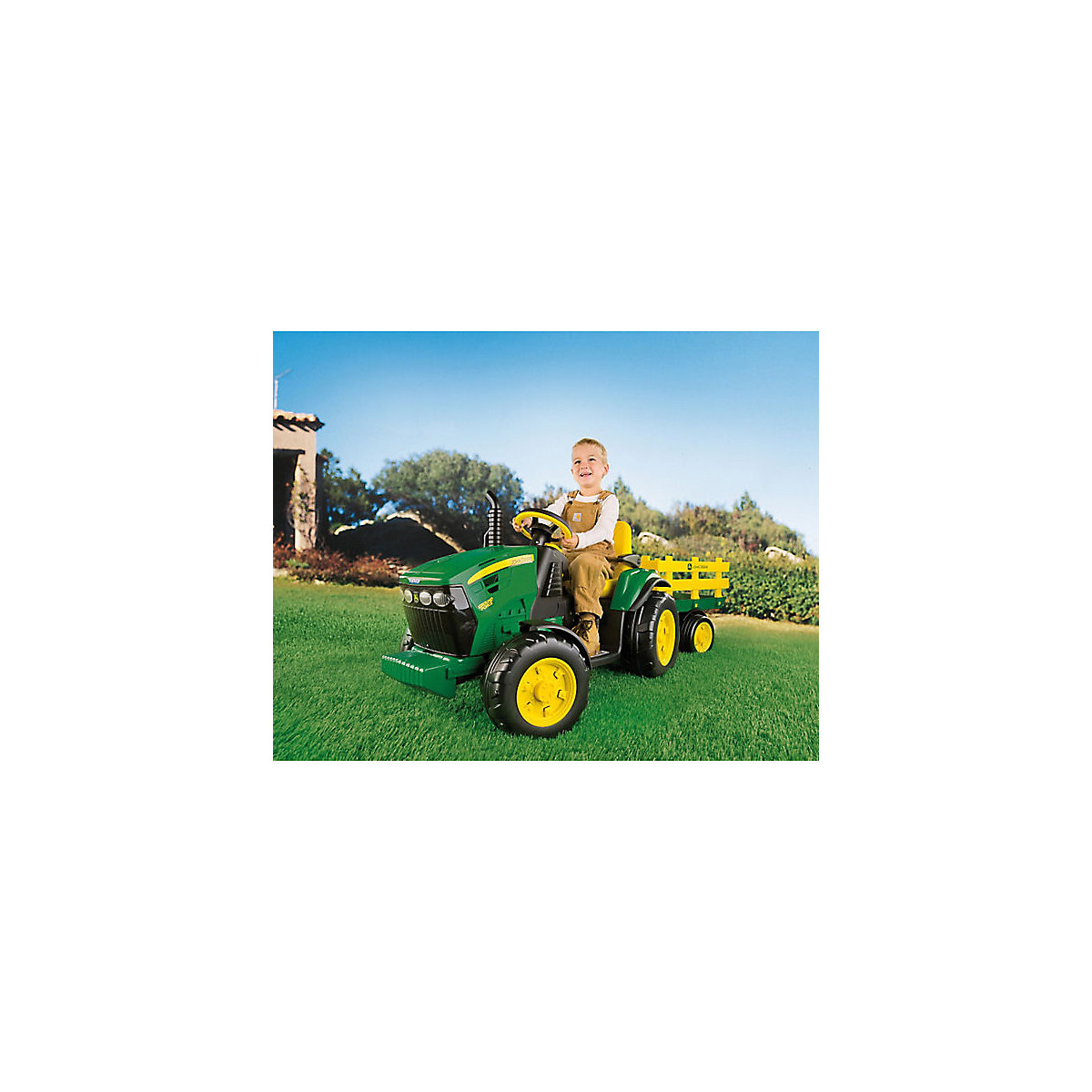 John Deere Elektrofahrzeug mit Anh&auml;nger 12V