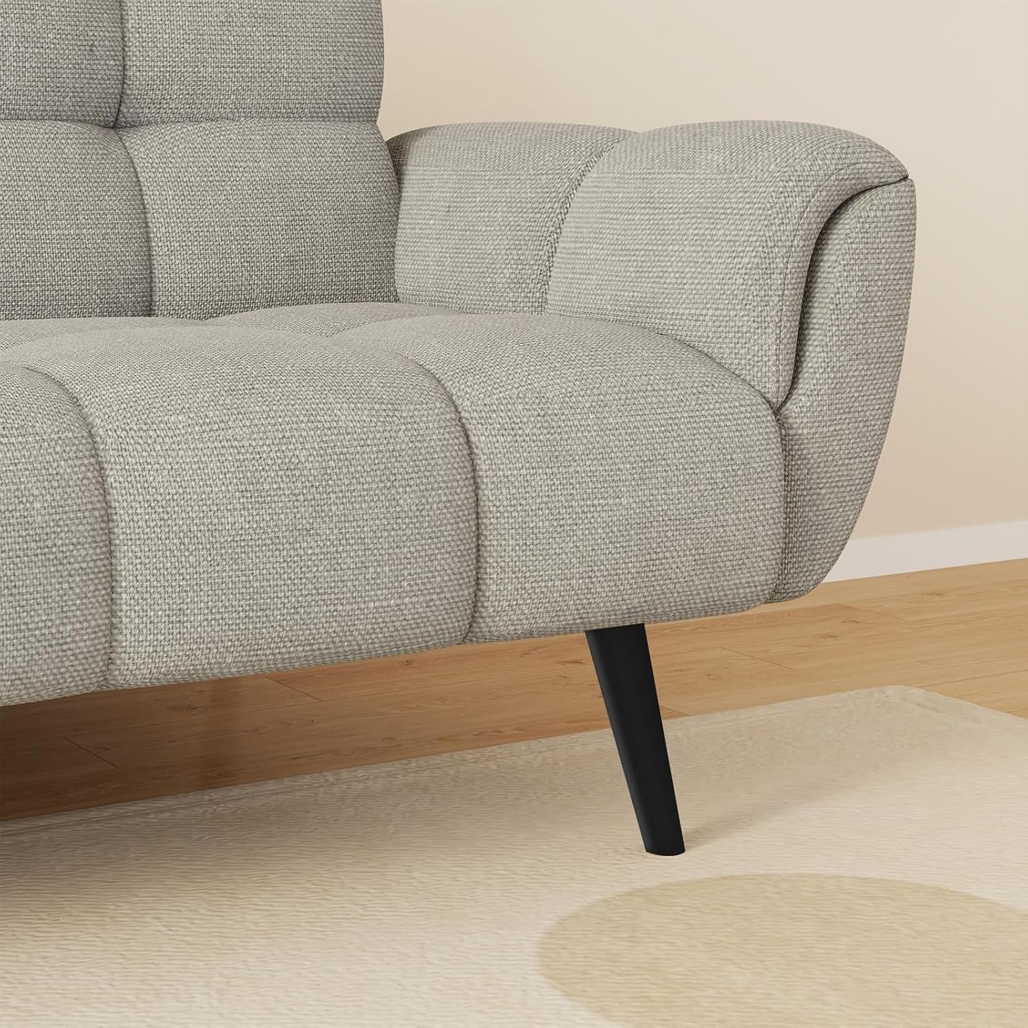 Sofa Mit Schlaffunktion, Klappsofa Sofa 3 Sitzer, Schlafsofa 155x85cm, Bequemes Geeignet Für Wohnzimmer, Büro, Lounge, Zimmer, Schlafzimmer (Hellgrau)