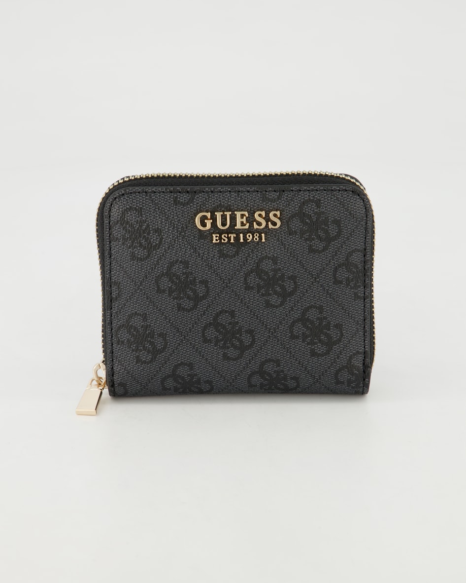 Guess Laurel SLG Small Zip Around Portemonnaie in Grau