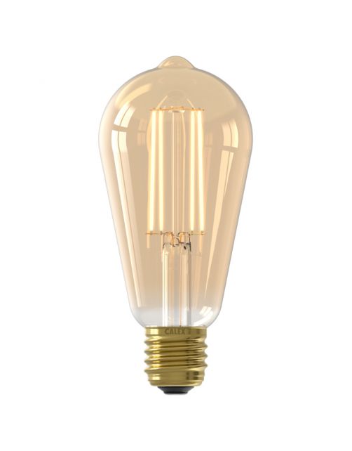 Calex Led Rustiek Filament Goud E27 St64 3.5w 250lm - Lichtbron - 1 46 g Warm Wit 1 stuk