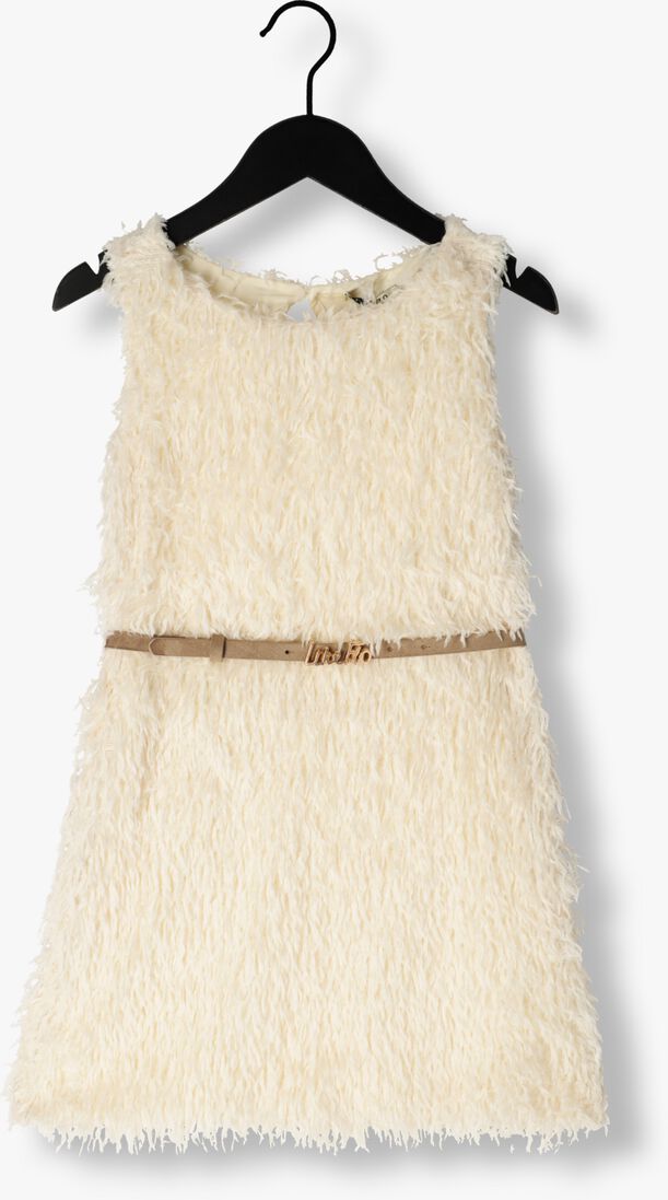 LIKE FLO gebroken wit like flo mini jurk feather dress