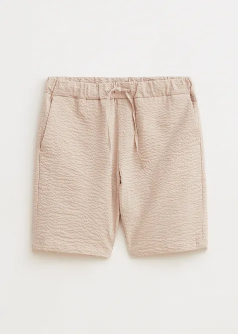 Korte broek seersucker zand (ZAND)