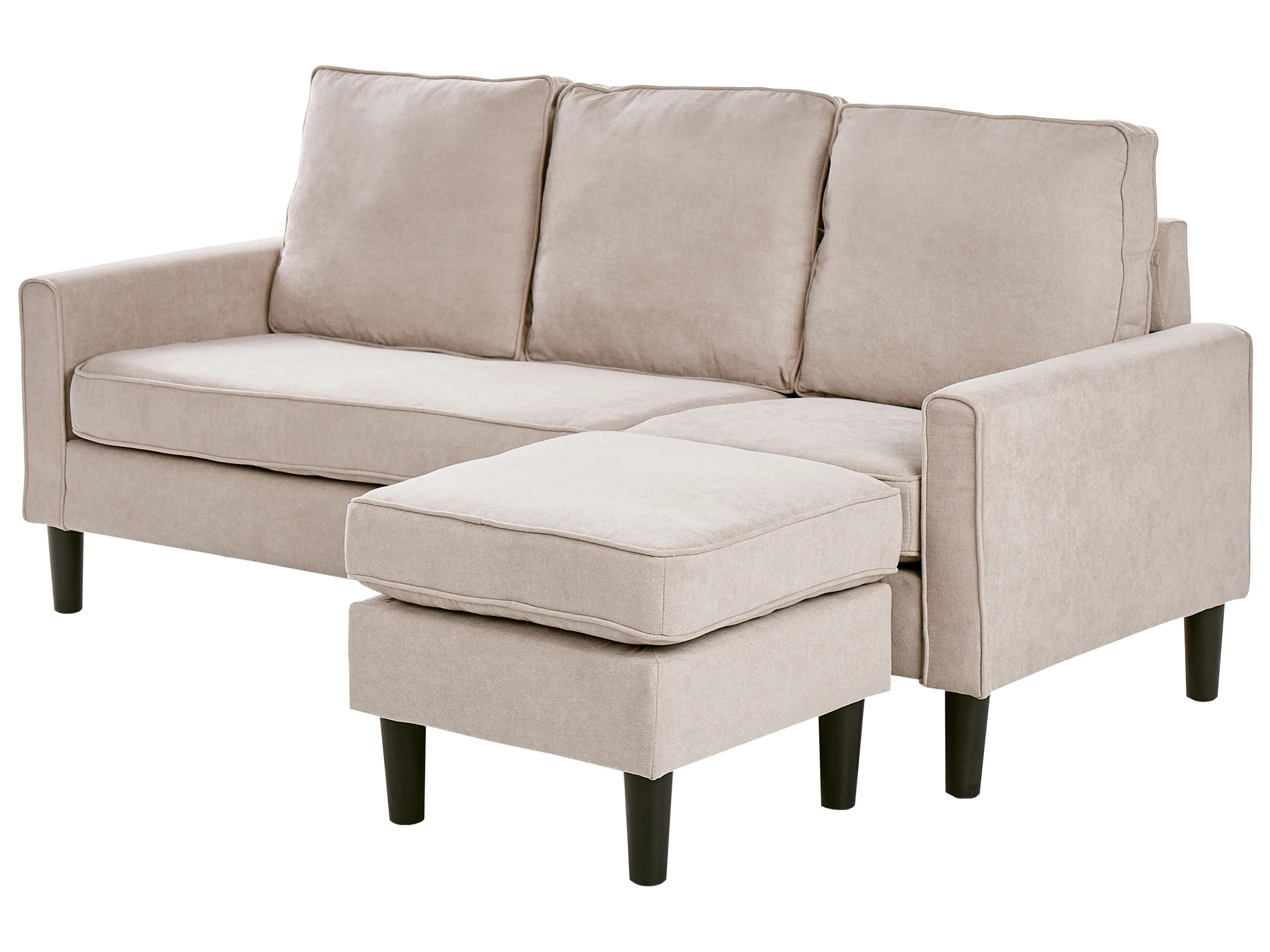 Bank 3-zits AVESTA Stof Beige met ottomaan