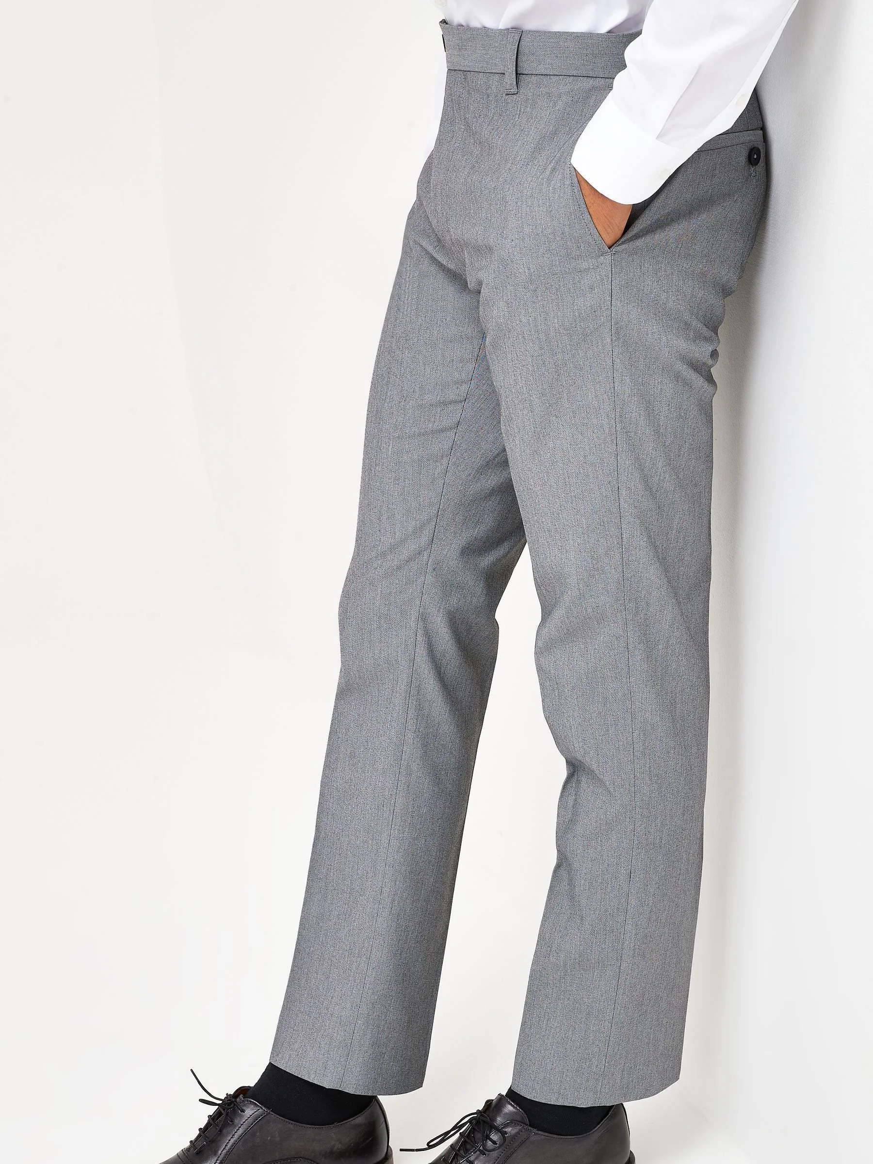 Lichtgrijs - Slim Fit - Chique stretchy broek