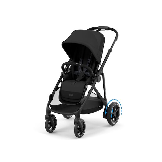 Poussette e-Gazelle S + Panier shopping   Châssis Black - Moon Black        de               CYBEX