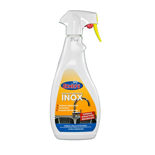 Nettoyant Inox et chromes éviers et hottes pistolet 500 ml Ecness