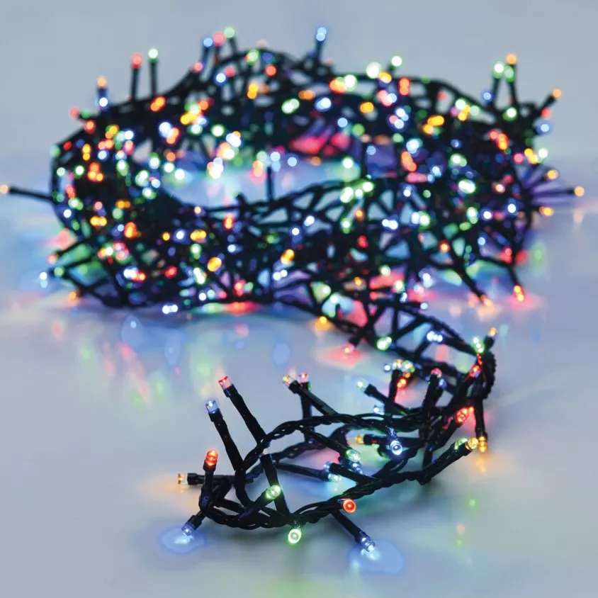 Guirlande lumineuse 34 m 1500 LED câble vert Luxe Multicouleur
