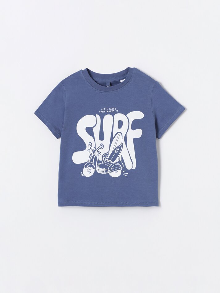 Pacote com 4 camisetas de manga curta sortidas - Azul Médio