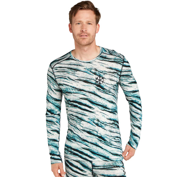 T-shirt thermique ICEBREAKER MER 200 OASIS LS CREWE POW AOP SNOW AOP