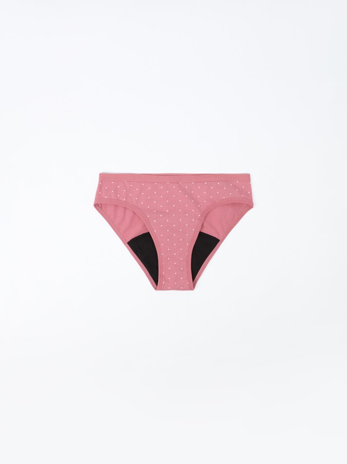 Pacote com 2 calcinhas menstruais de algodão - Rosa