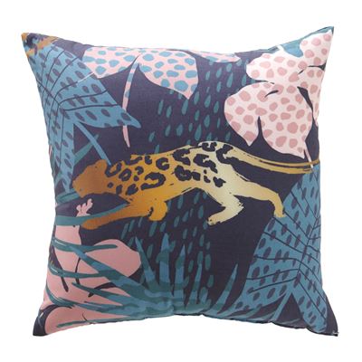 Coussin double face motifs léopard/ rayures