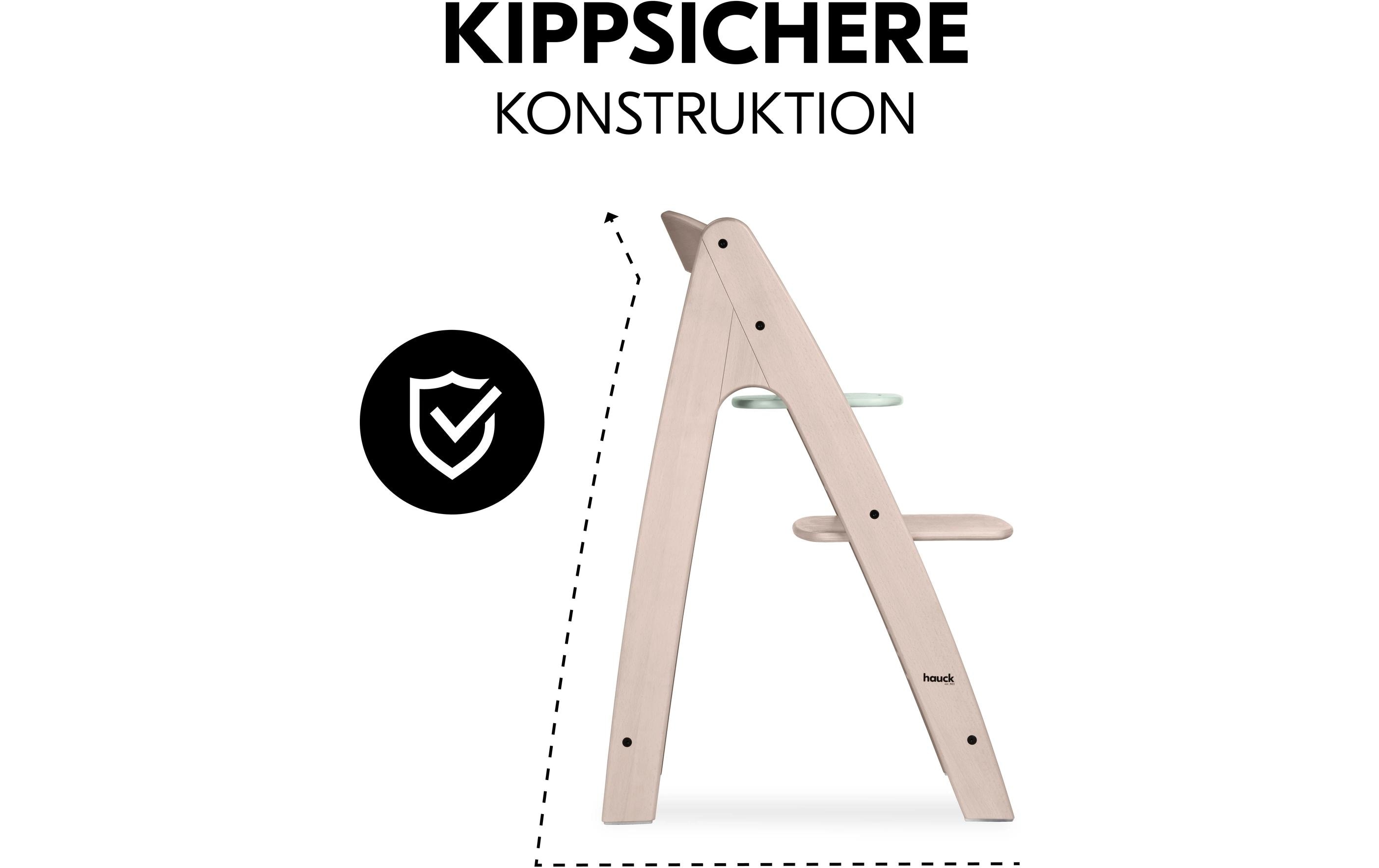 Hochstuhl Arketa N Play Whitewashed-mint<br>Stilvoller Holzhochstuhl mit Play Tray im Set