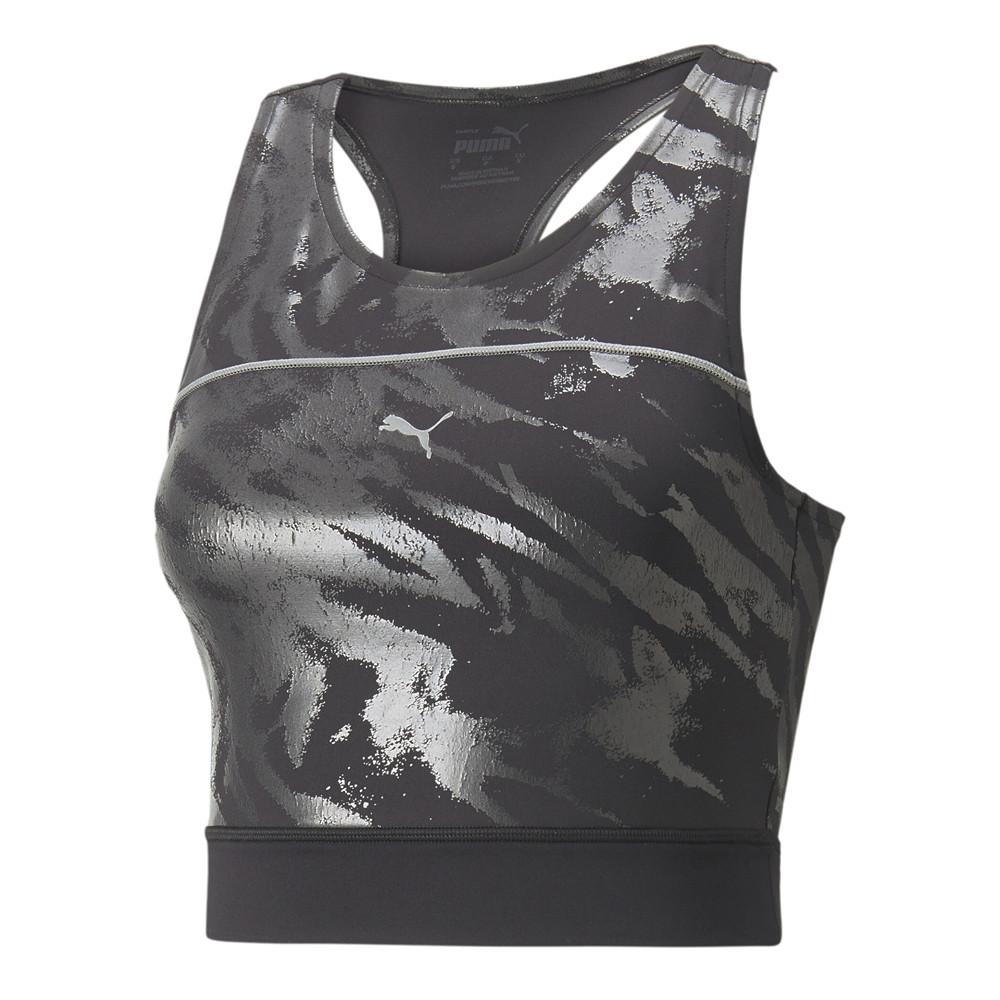 Puma Débardeur Gris Femme Puma Run High Crop Tank