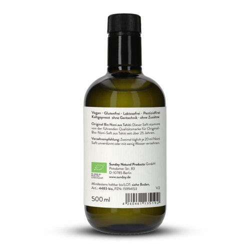 Sunday Natural Products  Bio Noni Direktsaft Kaltgepresst Premium
