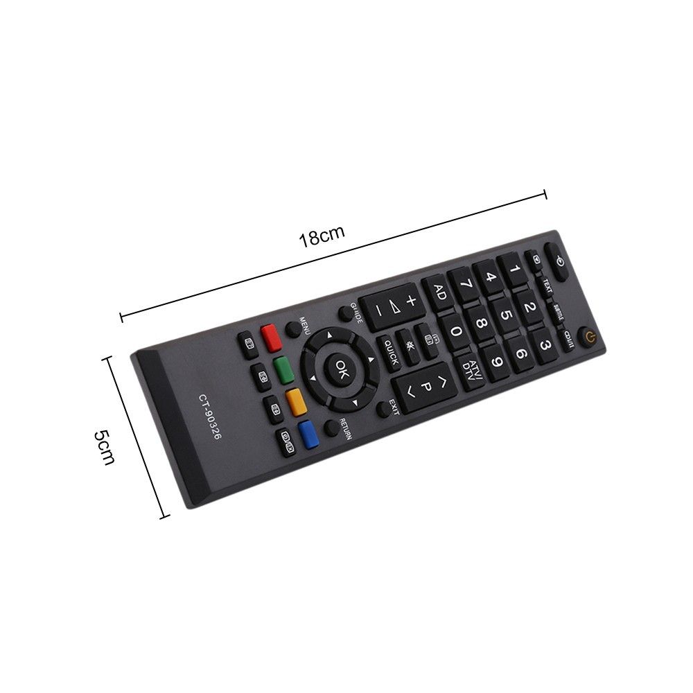 Universal Ersatz Fernbedienung mit 40 Tasten für Toshiba Smart TV Geräte (LCD / LED / 3D) - Schwarz