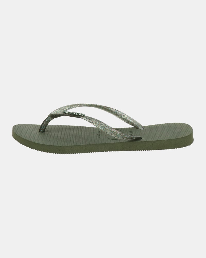 Havaianas Slim Logo Metallic Slippers  - groen