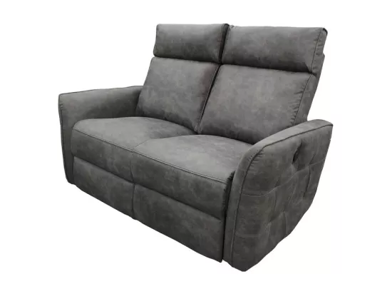 Canapé 2 places électrique relax gris anthracite Lito
