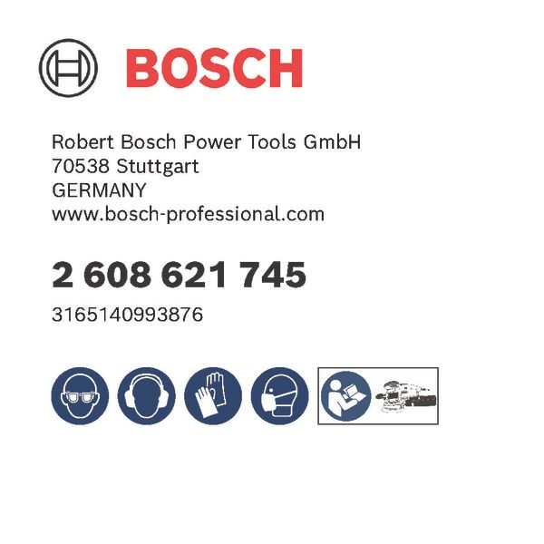 Bosch C450 schuurschijf standard K180, 125 mm, 8 gaten - 50 stuks