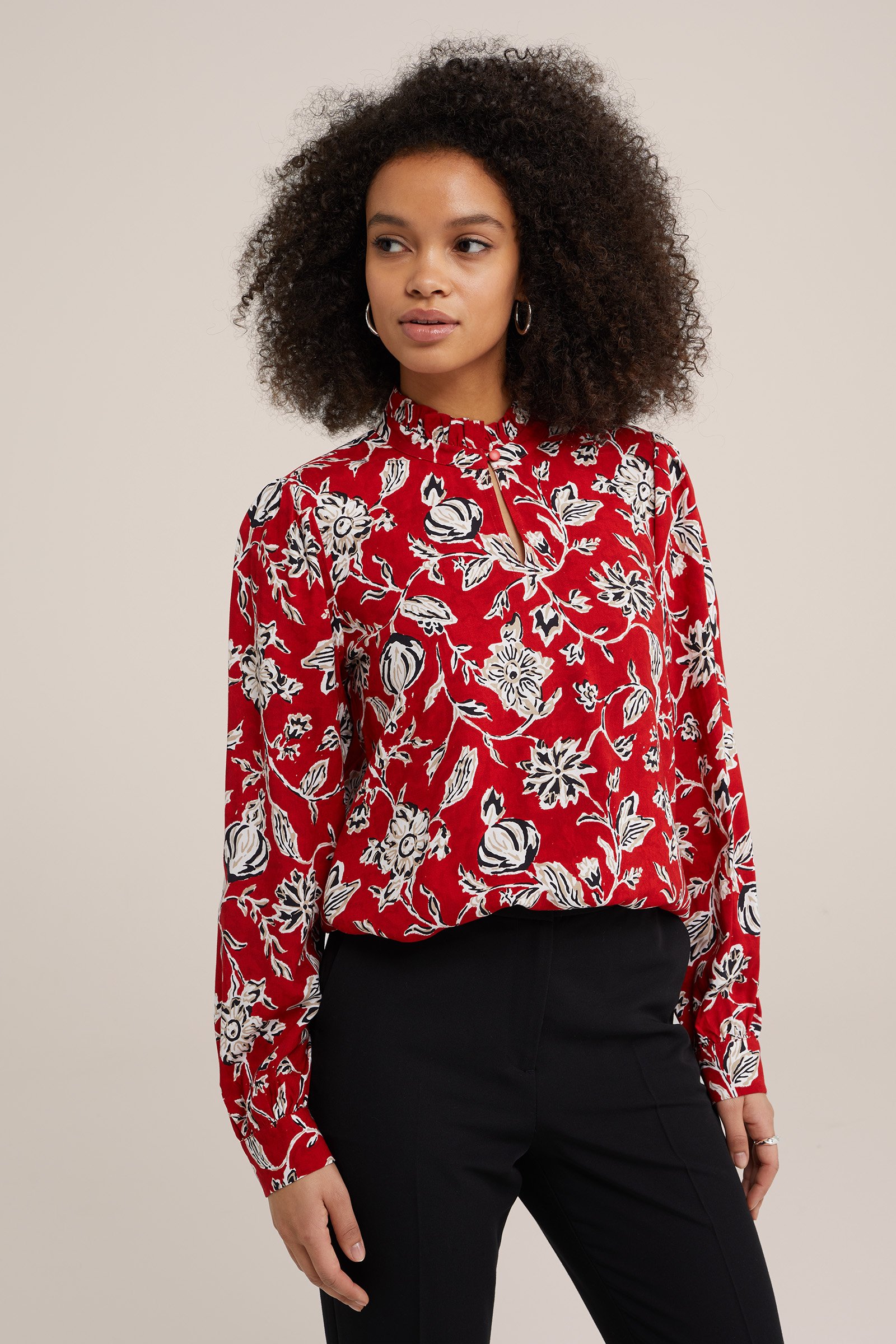 blouse met dessin WE Fashion Rood