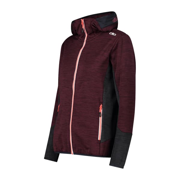 Veste polaire CMP WOMAN JACKET FIX HOOD BURGUNDY
