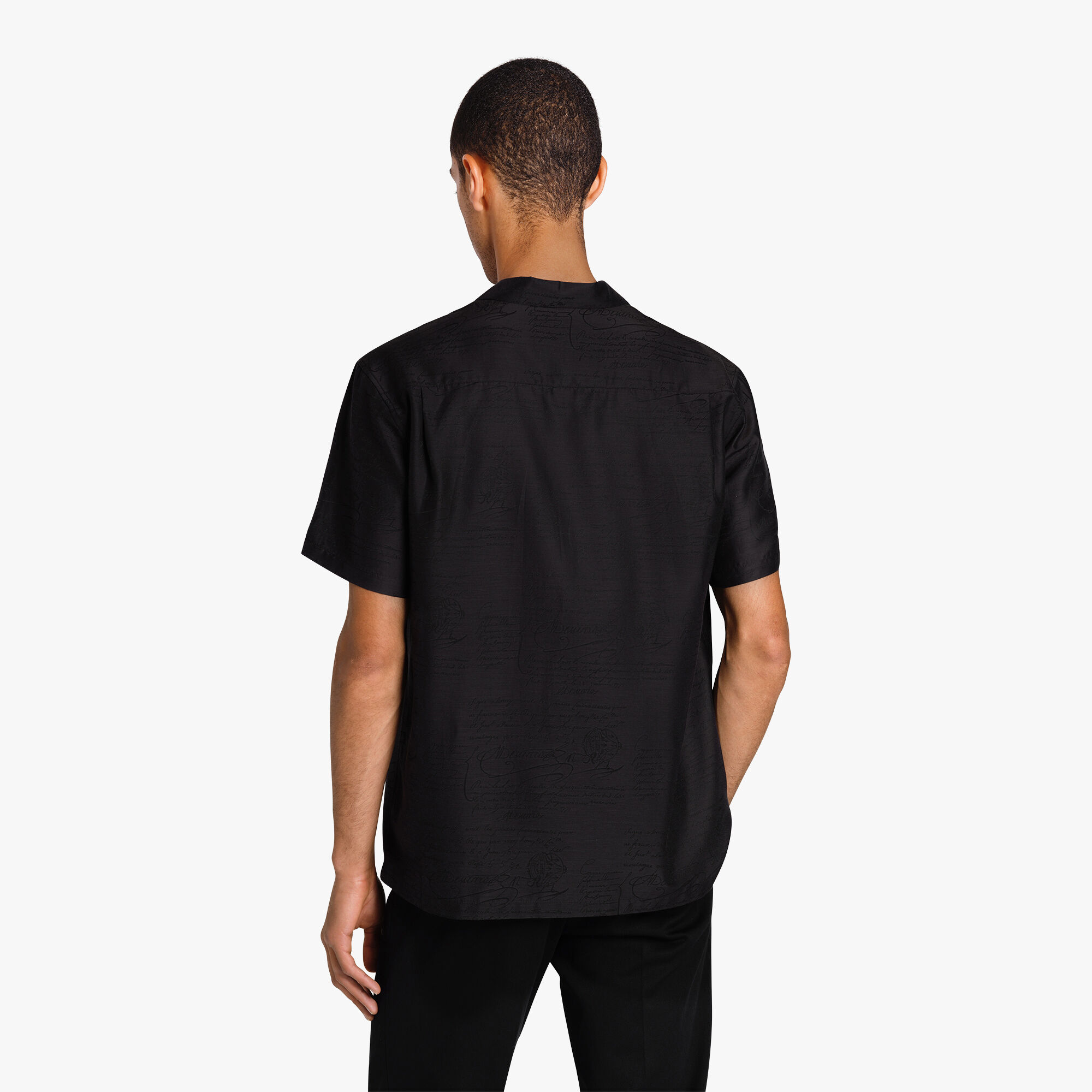 Chemise À Manches Courtes En Soie Et Coton Scritto