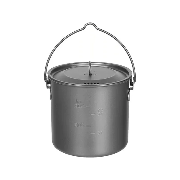 Fox Outdoor -  Topf Titan klein 1.1 L mit Deckel und Klappgriffen