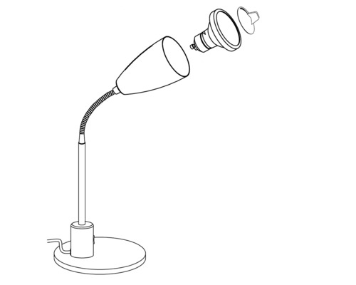 LED-kantoorlamp 3W 200 lm 3000 KH 32 cm Fox wit/chroom
